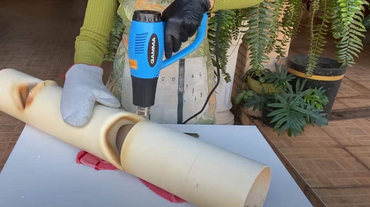 Как сделать декоративное кашпо из пластиковой трубы